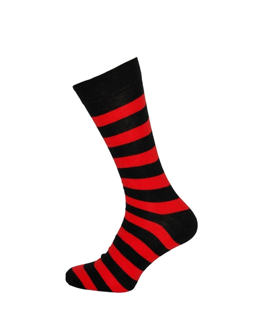 Socks Stripe Black Red