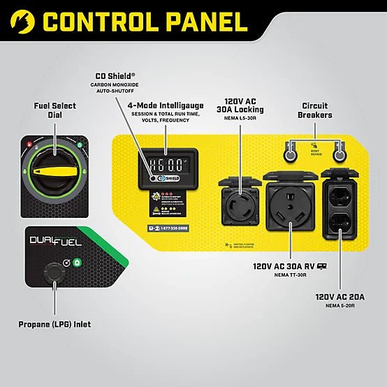 New!Champion Power Equipment 4550-Watt Dual Fuel RV Ready Portable Generator with CO Shield, 200970