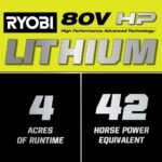 80V Max HP Lithium 54″ Brushless Electric Zero Turn Lawn Mower