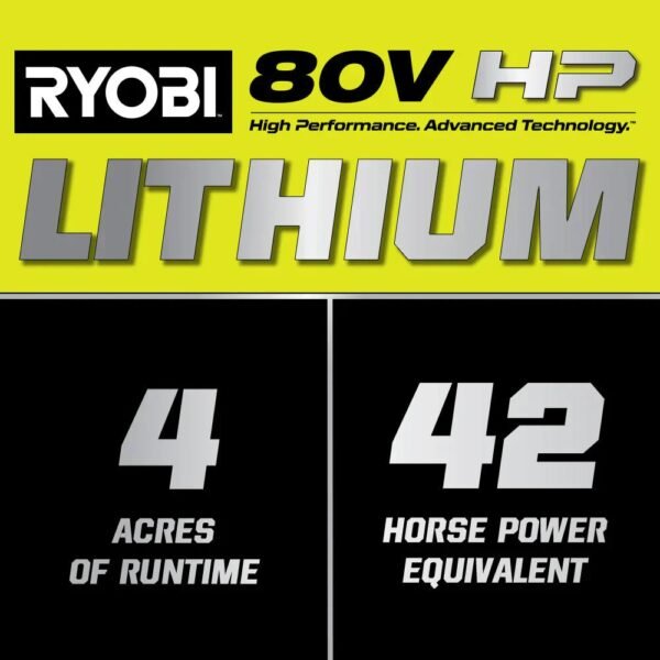 80V Max HP Lithium 54″ Brushless Electric Zero Turn Lawn Mower