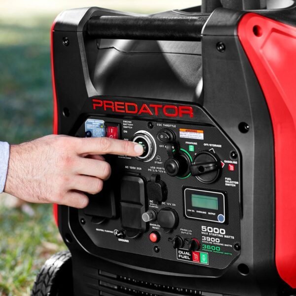 Predator 5000 Watt Dual-Fuel SUPER QUIET Inverter Generator with Remote Start and CO SECURE Technology