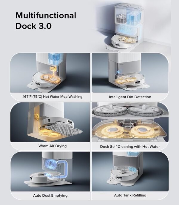 Roborock Qrevo Edge S5A Robot Vacuum & Mop, 18,500Pa, Zero-Tangle