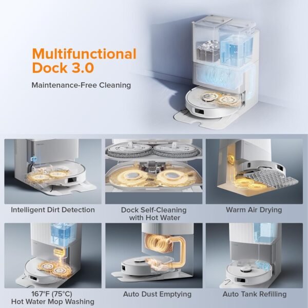 Roborock Qrevo Edge S5A Robot Vacuum & Mop, 18,500Pa, Zero-Tangle