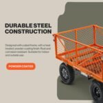 SuperHandy Electric-Assist Garden Cart, 5.7 Cu Ft, 440 lbs Load, All-Terrain Wheels