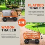 SuperHandy Electric-Assist Garden Cart, 5.7 Cu Ft, 440 lbs Load, All-Terrain Wheels