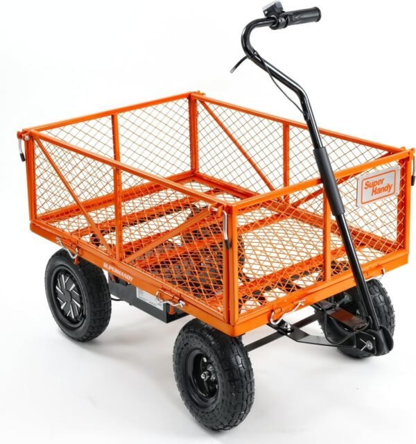 SuperHandy Electric-Assist Garden Cart, 5.7 Cu Ft, 440 lbs Load, All-Terrain Wheels