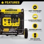Champion 6250-Watt Open Frame Inverter Generator (100519) + Weather-Resistant Storage Cover
