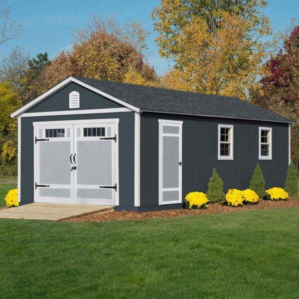 Handy Home Products Manhattan 12x24 Garage Do-it-Yourself Wooden Storage Shed, Does not Include Paint and Roofing Shingles