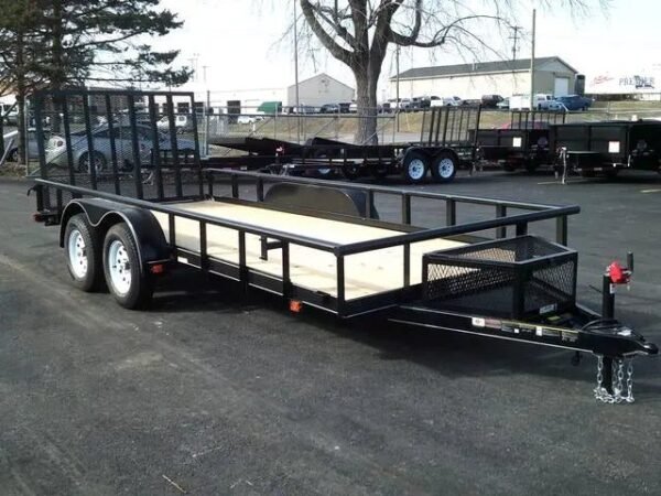 6×16 Heavy-Duty Tandem Axle Utility Trailer – 2025 Steel Frame with Wood Deck