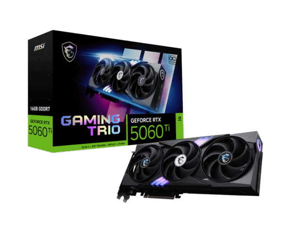 MSI GeForce RTX 5060 Ti 16G GAMING TRIO OC Graphics Card, 16GB GDDR7, DPx3, HDMIx1, DLSS 4