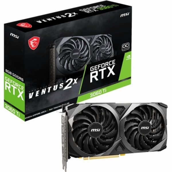 MSI NVIDIA GeForce RTX 3060 Ti Graphic Card - 8 GB GDDR6 - 1.70 GHz Boost Clock - 256 bit Bus Width - PCI Express 4.0 - DisplayPort - HDMI