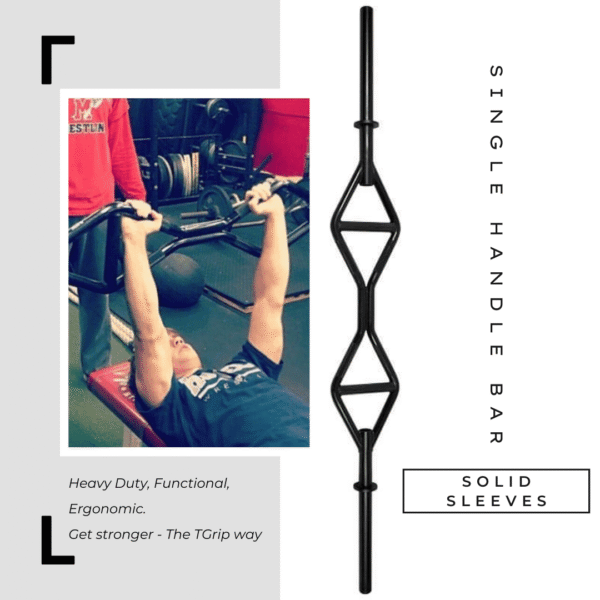 TGrip Pro Series Single Handle Bar with Solid Olympic Sleeves Training Kits – Multi Grip – Functional Training – Football – Swiss – Neutral