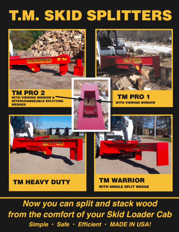 TM Warrior Log Splitter Skid Steer Attachment (30” Stroke)