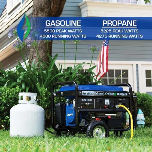 DuroMax XP5500EH 5,500 Watt Portable Dual Fuel Gas Propane Powered Generator