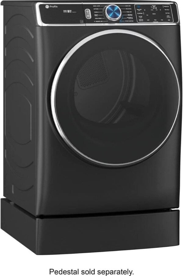 GE Profile – 7.8 cu. ft. Smart Front Load Electric Dryer with Steam and Sanitize Cycle and Washer Link – Carbon Graphite