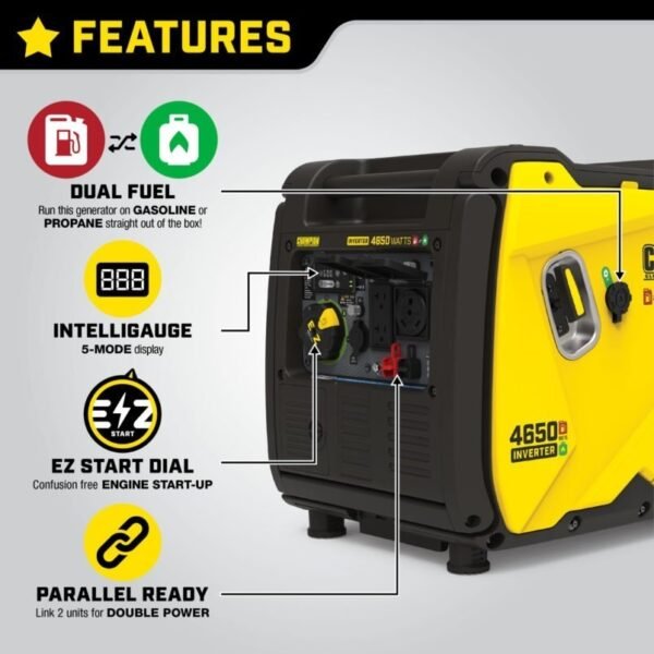 Champion 200994 3650/4650W Dual Fuel Inverter Generator