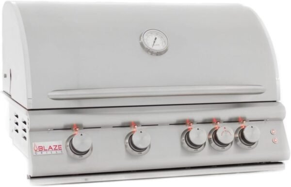 Blaze 32 Inch 4-Burner LTE Gas Grill with Rear Burner and Built-in Lighting System