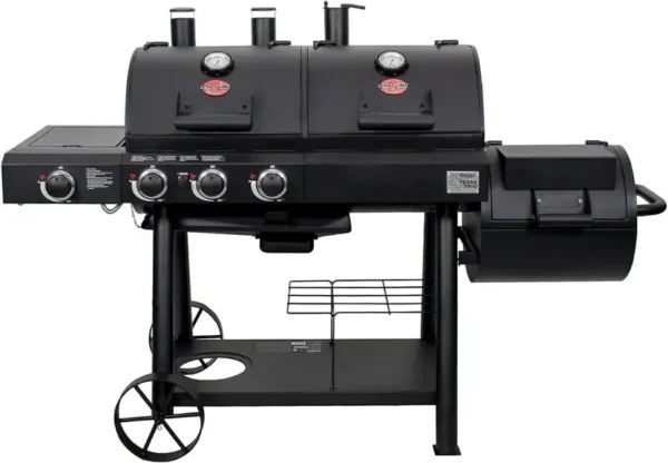 Char-Griller Texas Trio 3-Burner Dual Fuel Grill with Smoker