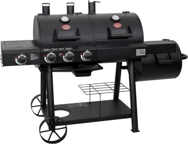 Char-Griller Texas Trio 3-Burner Dual Fuel Grill with Smoker