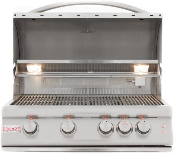 Blaze 32 Inch 4-Burner LTE Gas Grill with Rear Burner and Built-in Lighting System