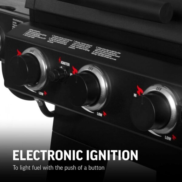 Char-Griller Texas Trio 3-Burner Dual Fuel Grill with Smoker