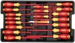 Wiha 32800 Insulated Tool Set with Screwdrivers, Nut Drivers, Pliers, Cutters, Ruler, Knife and Sockets in Rolling Tool Case, 10,000 Volt Tested and 1000 Volt Rated, 80-Piece Set