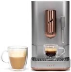 Café Affetto Automatic Espresso Machine + Milk Frother | Built-In & Adjustable Espresso Bean Grinder | One-Touch Brew in 90 Seconds | Steel Silver, 1.2 Liter, (C7CEBBS2RS3)