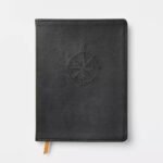 240pg Ruled Journal 8"x6" Faux Leather Compass Soft Cover, Sewn Binding, Narrow Lined Paper, Multicolored