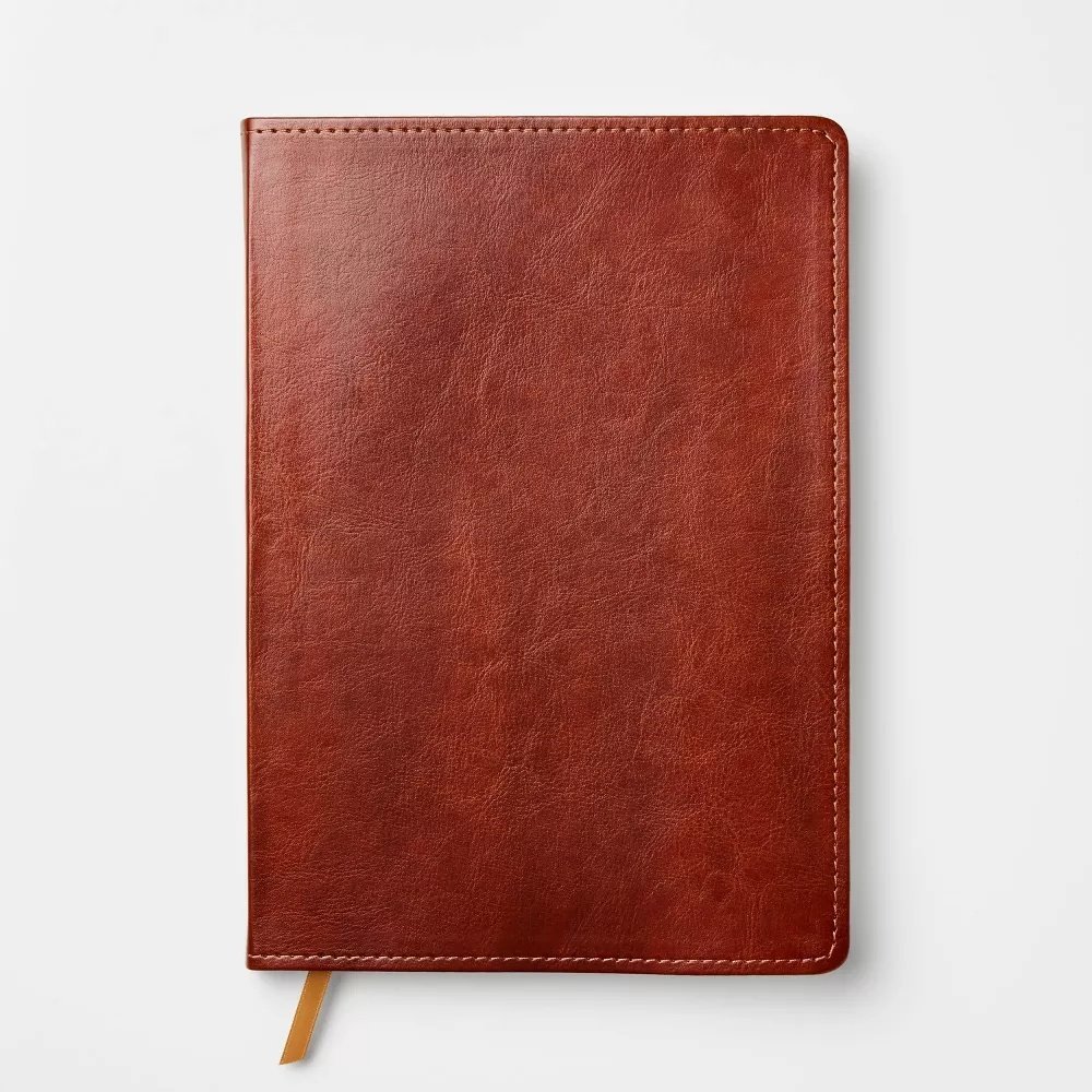 192pg Ruled Journal 10″x7″ Leatherette Dark Brown Soft Cover, Narrow Lined, Teen & Adult Notebook