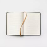 240pg Ruled Journal 8"x6" Faux Leather Compass Soft Cover, Sewn Binding, Narrow Lined Paper, Multicolored