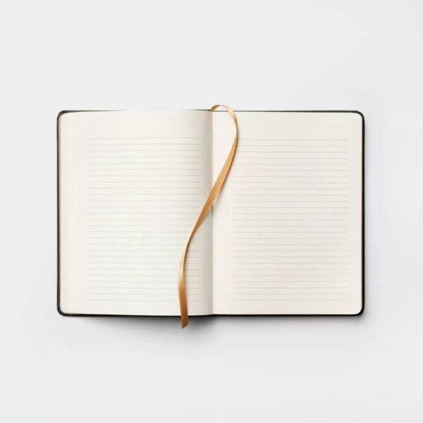 240pg Ruled Journal 8"x6" Faux Leather Compass Soft Cover, Sewn Binding, Narrow Lined Paper, Multicolored