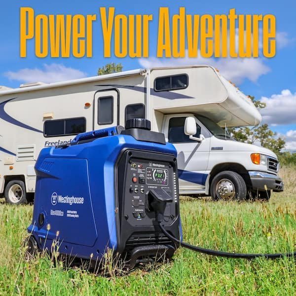 4,000-Watt Gas Powered Portable Inverter Generator with Recoil Start, LED Data Center
