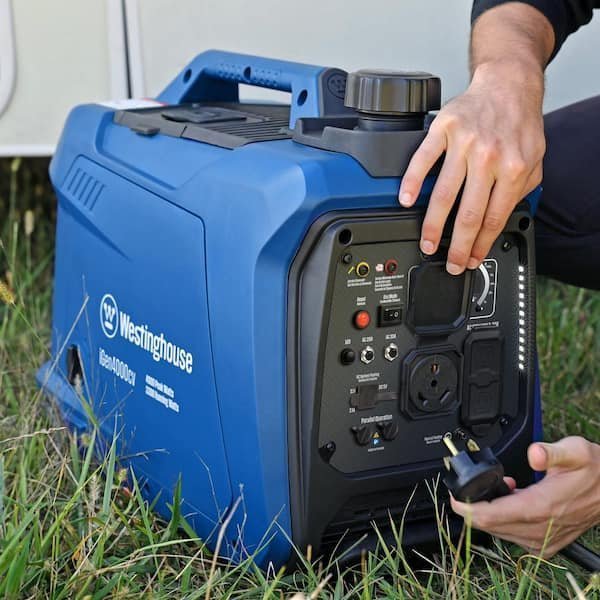 4,000-Watt Gas Powered Portable Inverter Generator with Recoil Start, LED Data Center
